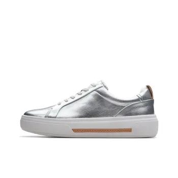 Clarks Low Top Skateboard Shoes Women's Silver