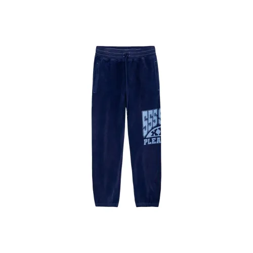 PLEASURES Knit Sweatpants Men Blue