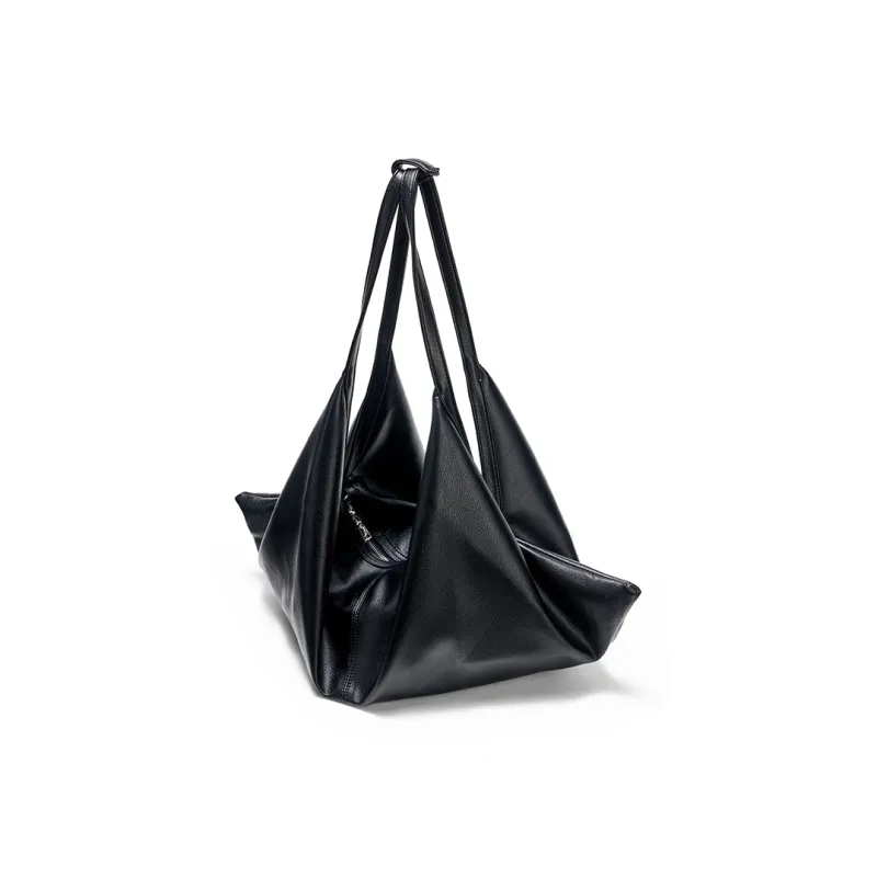 Yawei Kuroda PU With Artificial Leather Dumpling Bag Shoulder Bag Tubas Unisex Black-0
