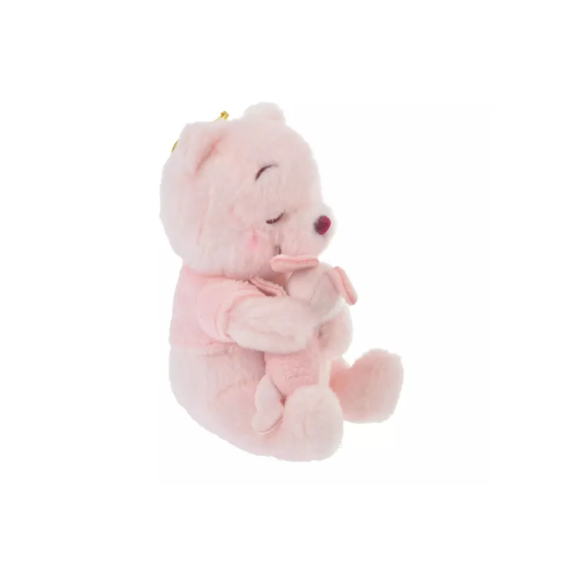 Disney Winnie Bear And Piglet Cherry Blossom Design Keychain Dolls Plush Pendant 14cm Height-3