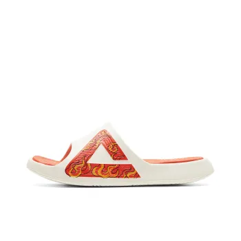 PEAK Guochuang Series Slide Slippers Men's Canvas White Red