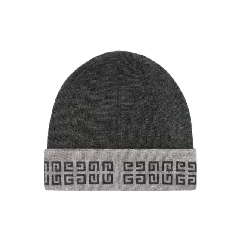 Givenchy Logo Intarsia Knit Turn-Up Beanie-1