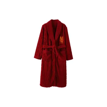 WOLFSFUL Pajama Robe Women's Red