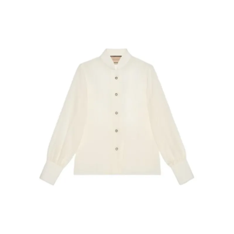 GUCCI Silk Crepe De Chine Shirt Ivory-1