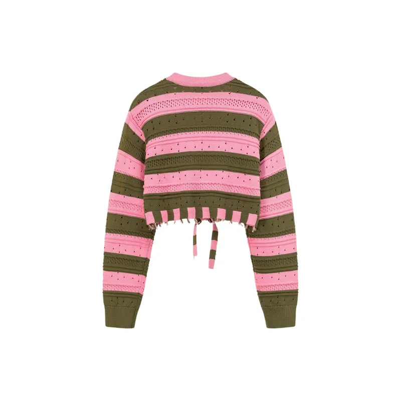 CHUU Knitwear Women's Pink Stripes-1
