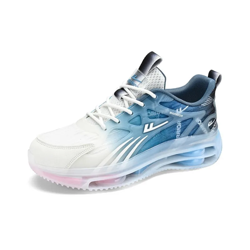 WARRIOR Chunky Sneakers Men Mid Top Black White/White Blue/White Blue Orange-10
