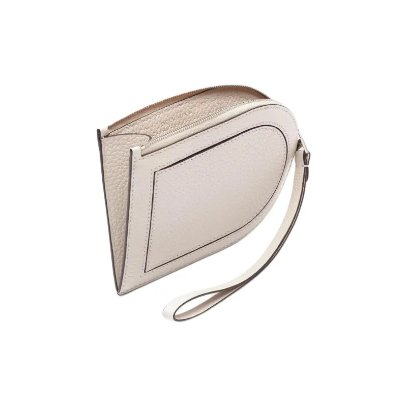 Delvau Pin Taurillon Soft Grained Calfskin Coin Purse Women's Ecru-2
