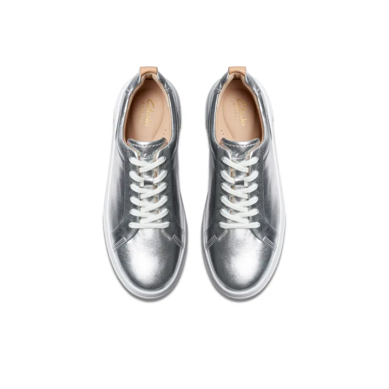 Clarks Low Top Skateboard Shoes Women's Silver-2