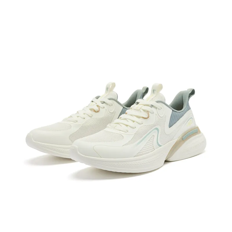 QIAODAN Stretch SE Running Shoes Men Low-Top Ivory Mountain Shadow Green-2