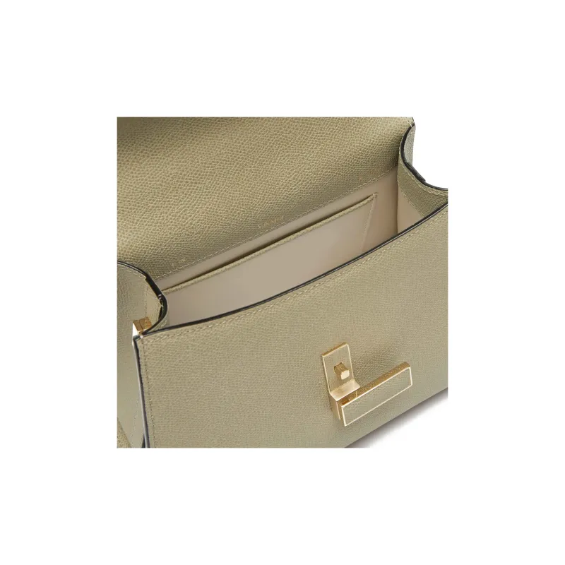 Valextra Iside Millepunte Calfskin Shoulder Bag, Crossbody Bag, Handbag Mini Women's Tundra Green-2