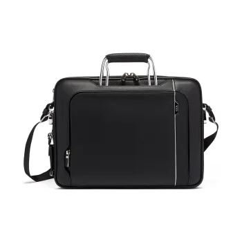 TUMI Smooth Leather Shoulder Bag Crossbody Bag Handbag Briefcase Men's Black