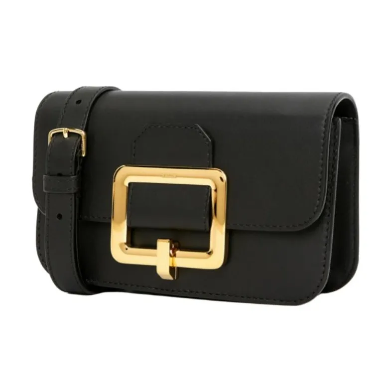 BALLY Cow Leather Crossbody Bag, Clutch, Fanny Pack Regular Women's Black-4