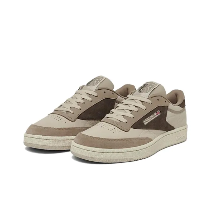 Reebok Club C 85 Casual Cushioning Wear Resistant Low Top Skateboard Shoes Men's Ecru-1