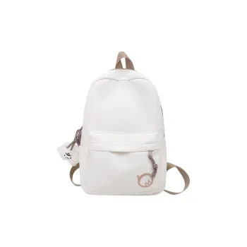 Rainbow Girl Nylon Backpack Regular Women's White/Yellow/Blue
