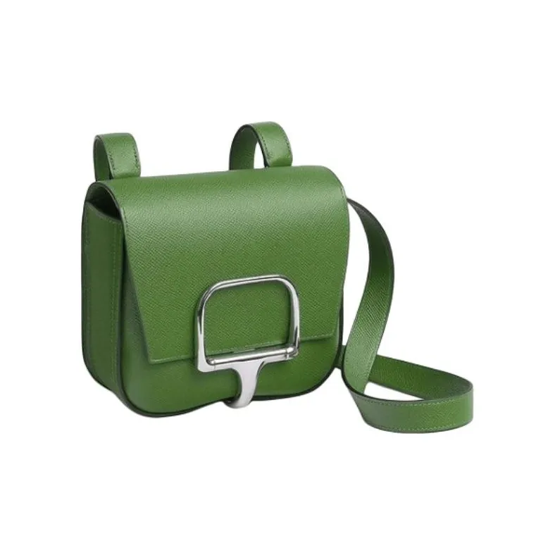 HERMES Della Cavalleria Epsom Calfskin Crossbody Bag Shoulder Bag Mini Women's A8 Yuka Ribbon Green-1