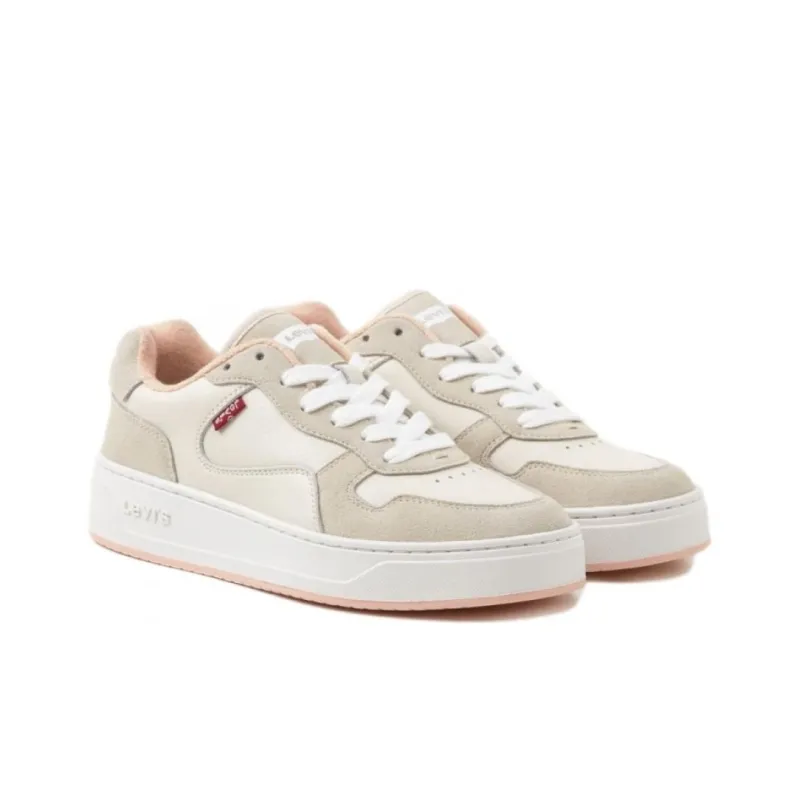 Levi’s Slip-Resistant Cushioning Low-Top Skateboard Shoes Women's White Pink-1