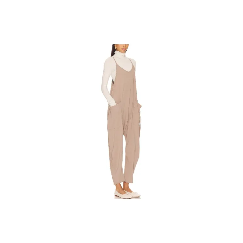 FREE PEOPLE Overalls Women's Light Coffee-2