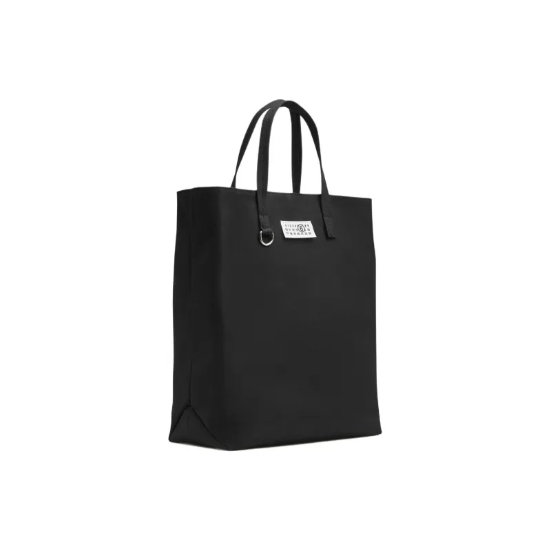 MM6 Maison Margiela Cotton Tote Bag Shopping Bag Handbag Large Size Women's Black-1