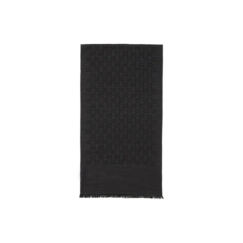 GUCCI Scarf/Stole Unisex SILK Mixed Dark Gray-0