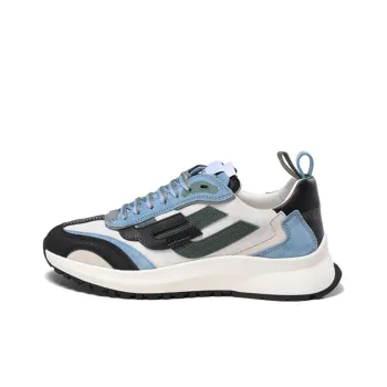 BALLY Abrasion Resistant Low Top Sports Casual Shoes Men's Black Gray Blue