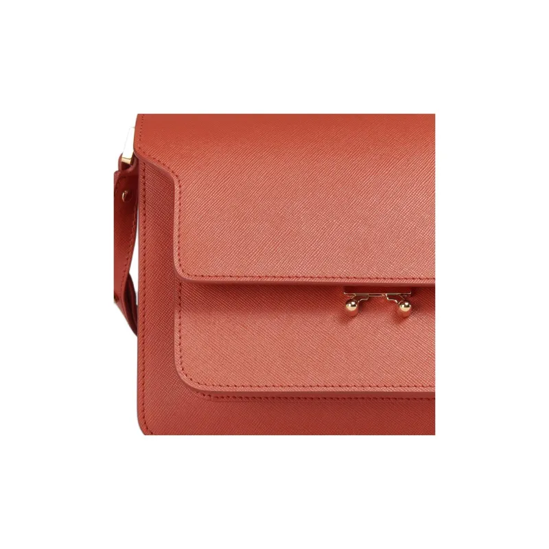 MARNI Trunk Calfskin Crossbody Bag, Shoulder Bag Women's Brick-4
