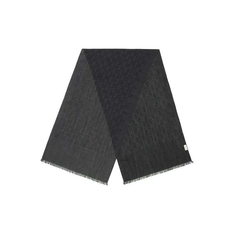 GUCCI Scarf/Stole Unisex SILK Mixed Dark Gray-1
