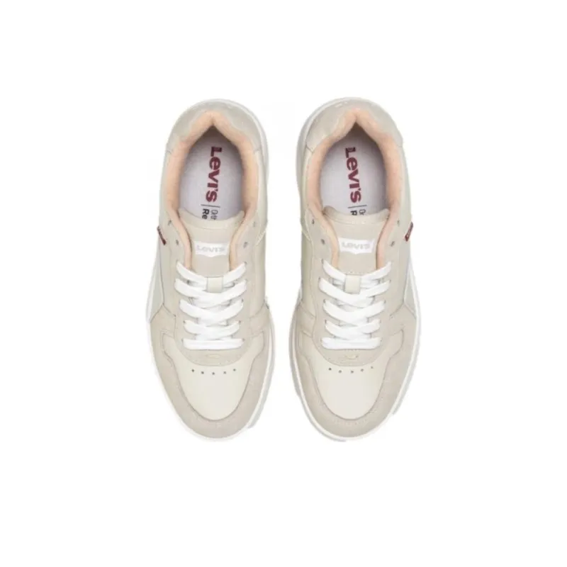 Levi’s Slip-Resistant Cushioning Low-Top Skateboard Shoes Women's White Pink-2
