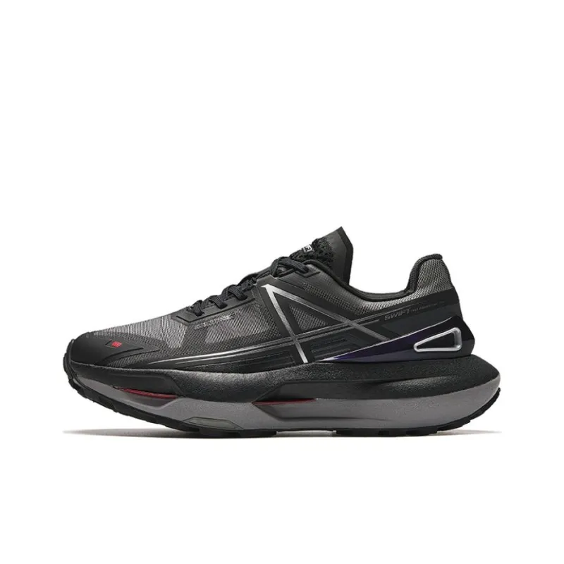 Anta Swift Durable Breathable Low Top Trail Running Shoes Men's Black-0