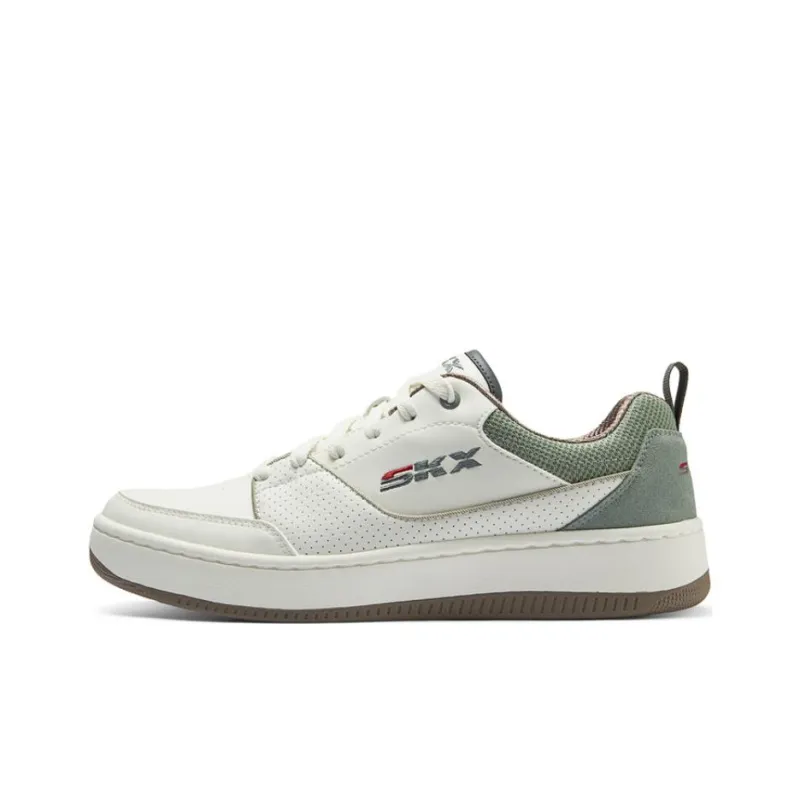 Skechers Cushioned Slip Resistant Low Top Casual Shoes Men's White Cyan-0