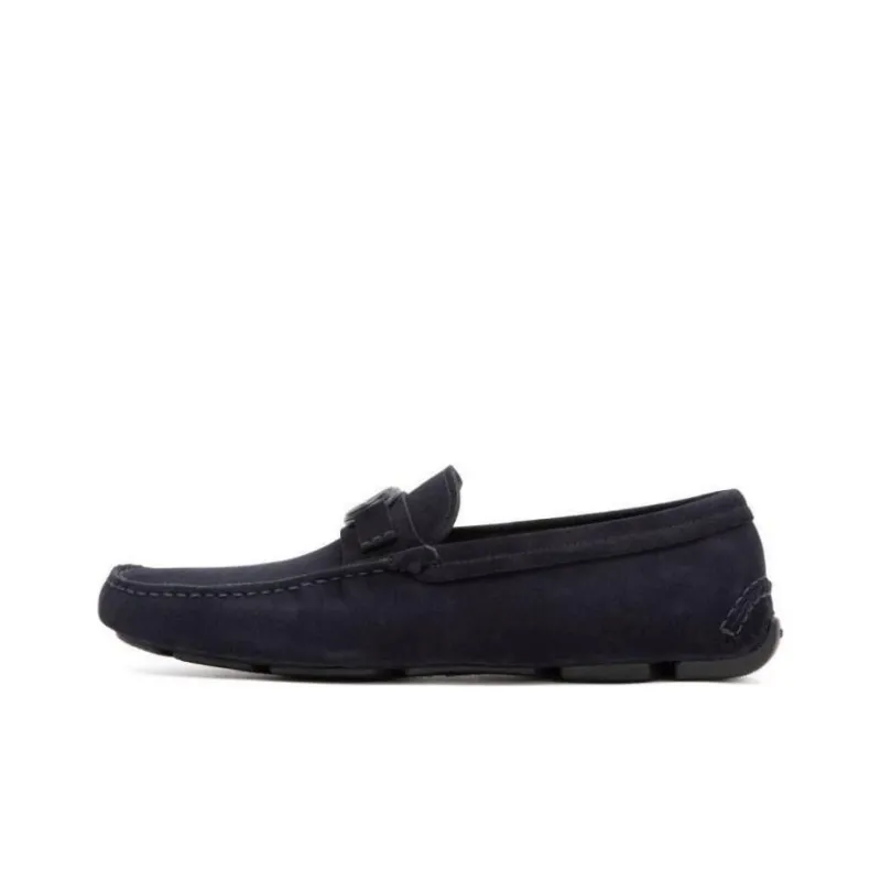 GIORGIO ARMANI Logo Plaque Slip-On Loafers-0