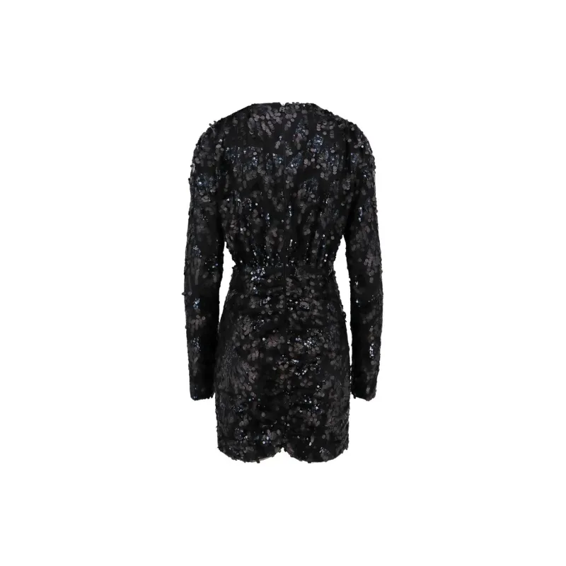 Rotate Sequined V-Neck Mini Dress-1