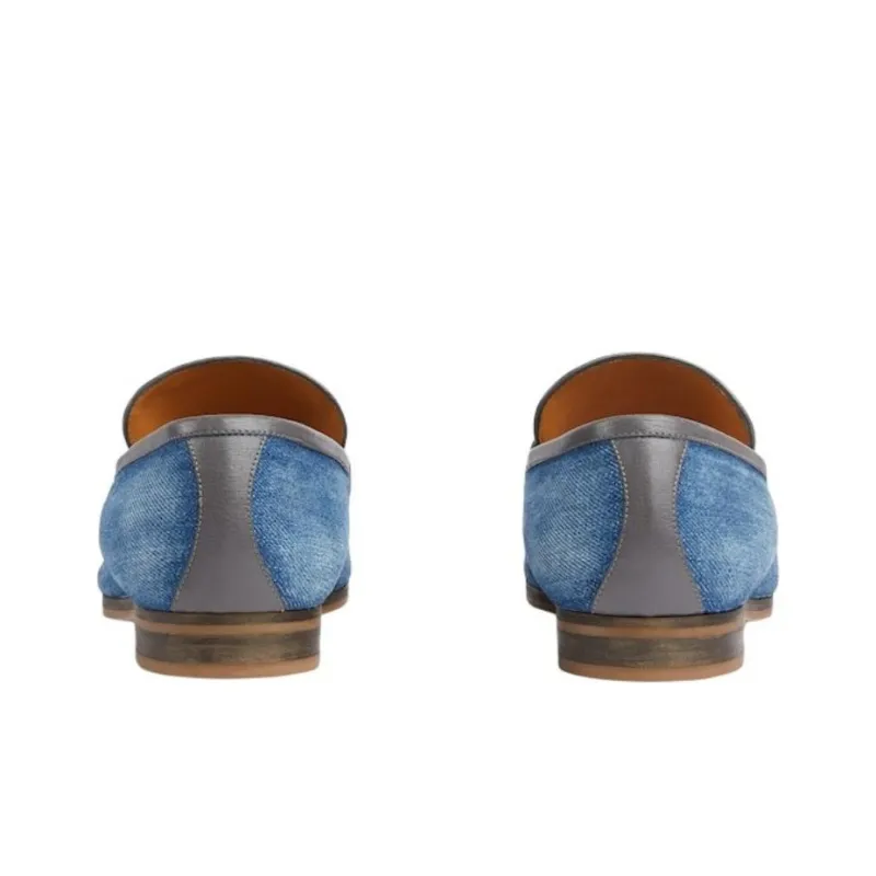 GUCCI Horsebit Denim Loafers-3