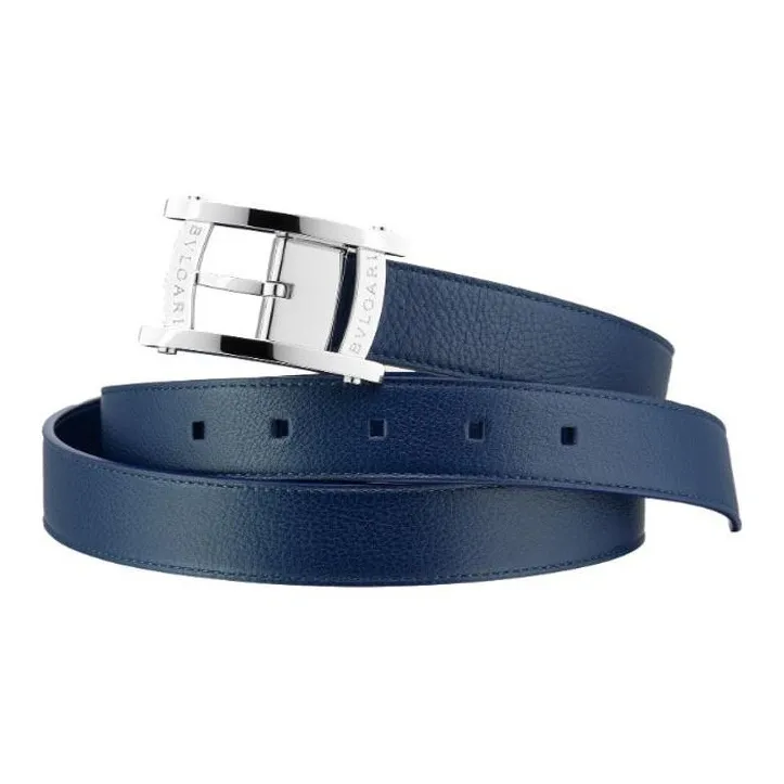 BVLGARI Pin Buckle Design Leather Belts Men's Multicolor-2