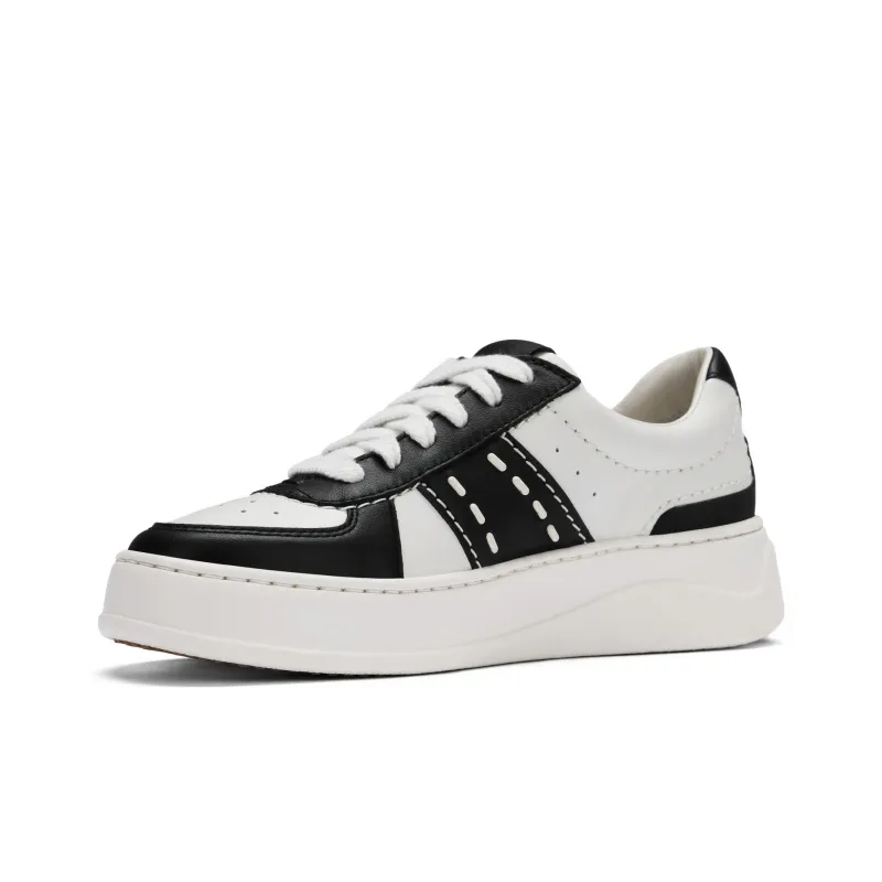 Clarks Slip Resistant Low Top Skateboard Shoes Women's Black White-1