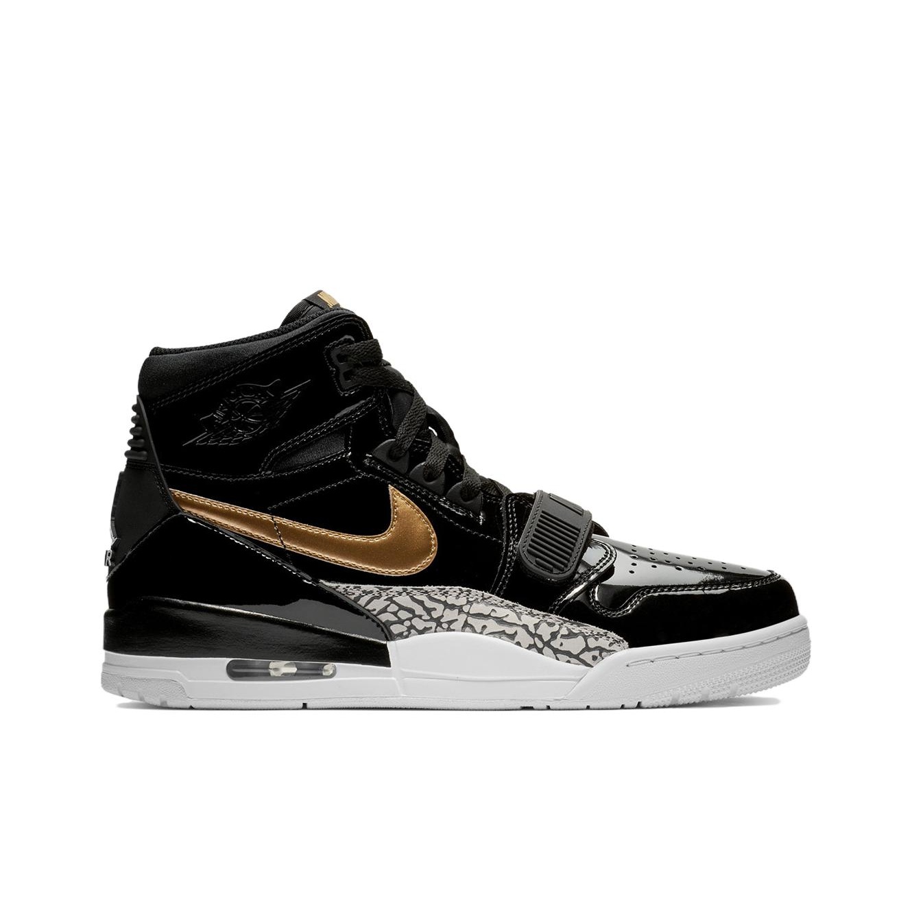 Jordan legacy 312 black gold patent on sale