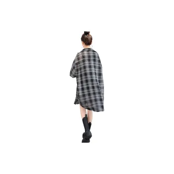 Cypress House Shirt Women's White Check On Black Background