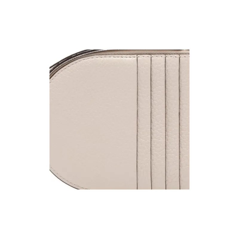 Delvau Pin Taurillon Soft Grained Calfskin Coin Purse Women's Ecru-3