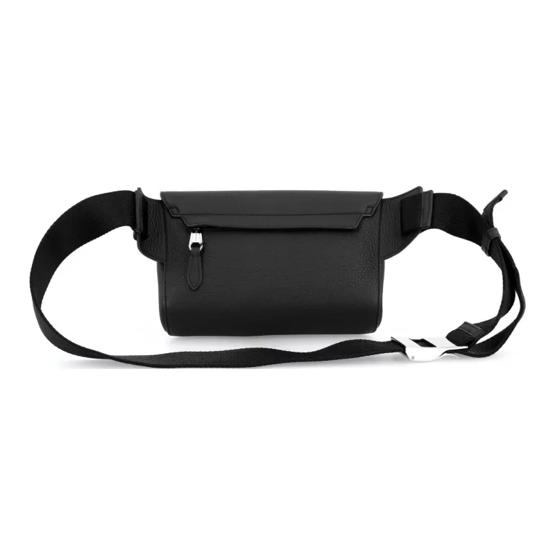Burberry Pocket Bag Grain Texture Leather Pocket Fanny Pack Men's Black-3