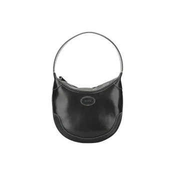 Shinpos Cow Leather One Shoulder Handbag Women's Black