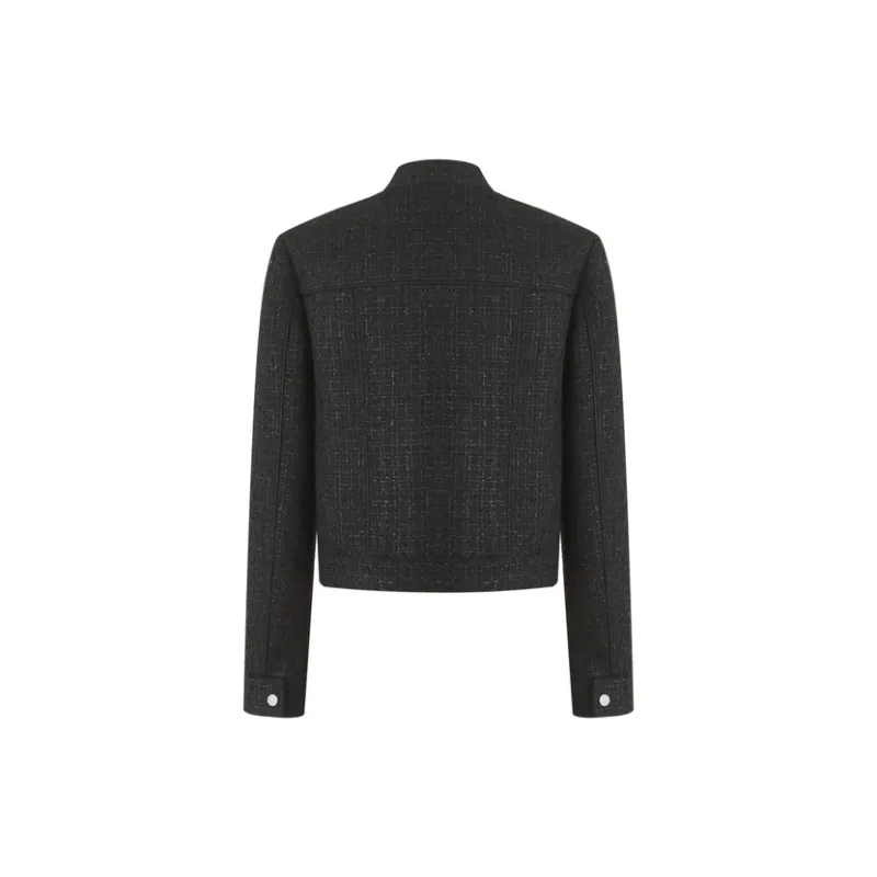 Three Quarters Cropped Coats Women's Black-1