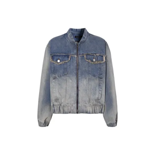 LA CRAWFISH Denim Jackets Women's Vintage Denim Blue