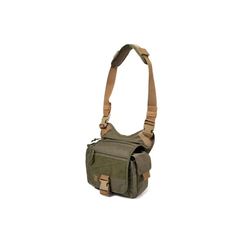5.11 5L One Shoulder Crossbody Outdoor Bag Nylon Black/Outlaw Green Men's-7