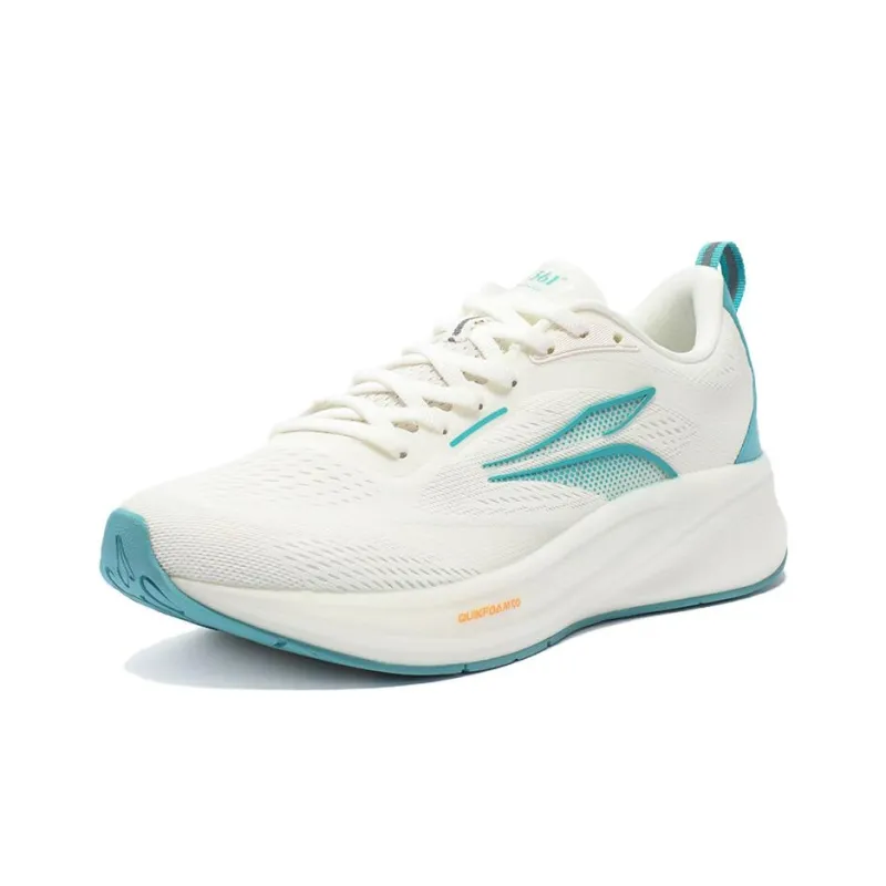 361° Flying Wing Cushioning Low Top Running Shoes Men's White Cyan-1