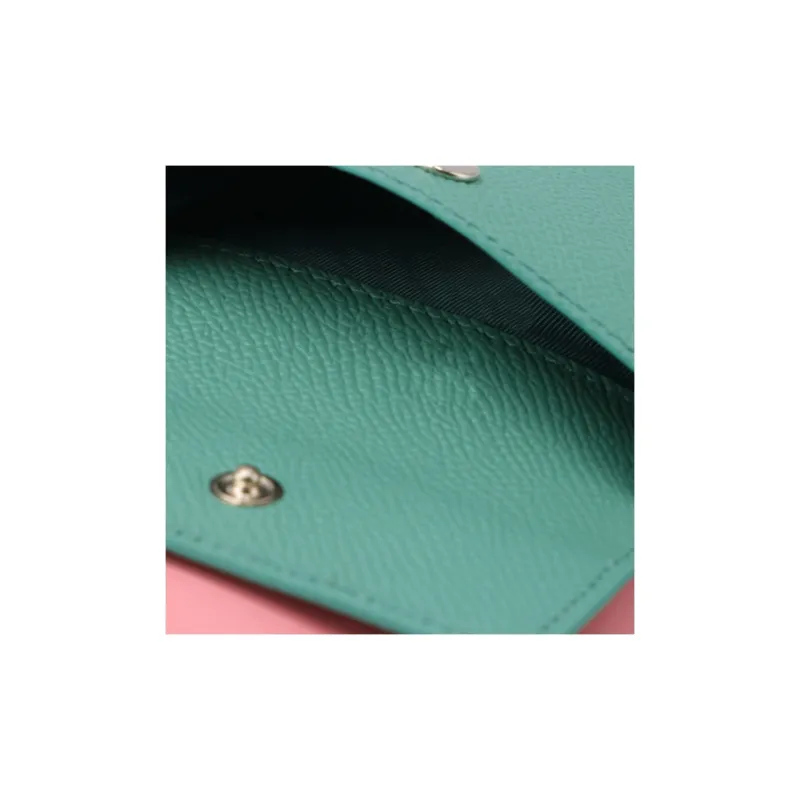 Maison Margiela Grain Calfskin Wallet Mini Men's Pink Peony & Emerald-5