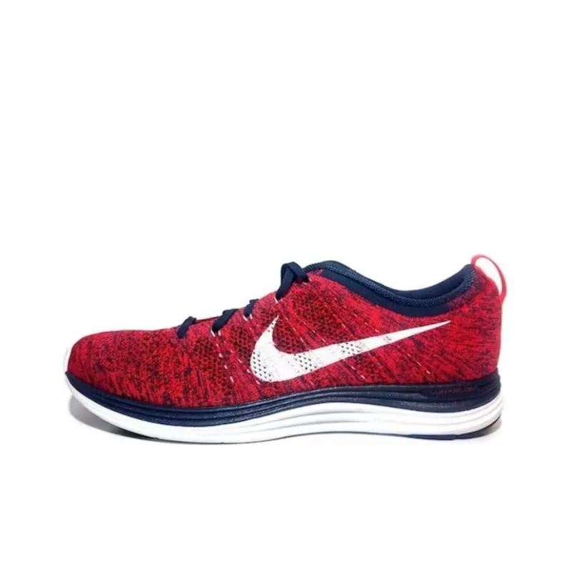 Nike Flyknit Lunar1+ Bright Crimson Squadron Blue-0