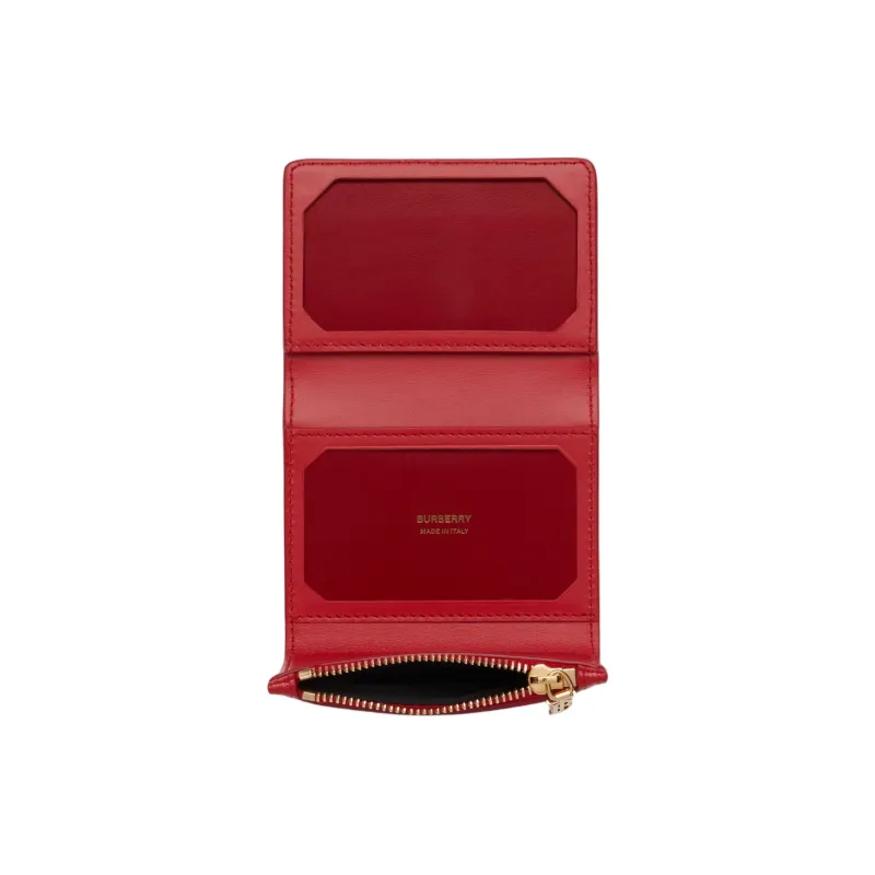 Burberry Calfskin Card Holder Wallet Women's Red-2
