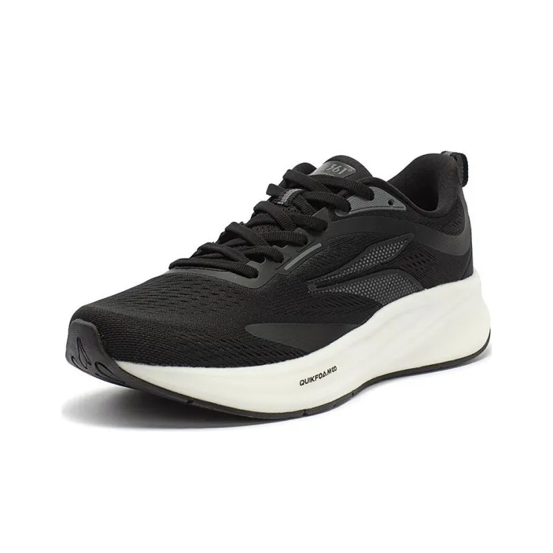361° Flying Wing Cushioning Wear Resistant Low Top Running Shoes Men's Black White-1