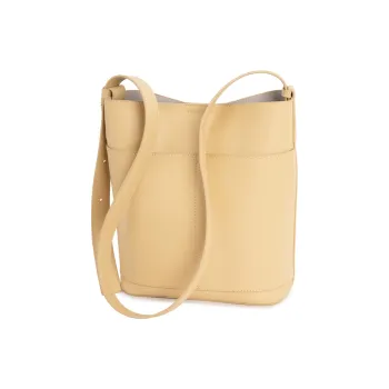 VENOF Cow Leather Bucket Bags Shoulder Bags Women's Cheese Yellow/Sea Salt White/Milk Tea Brown/Minimalist Black