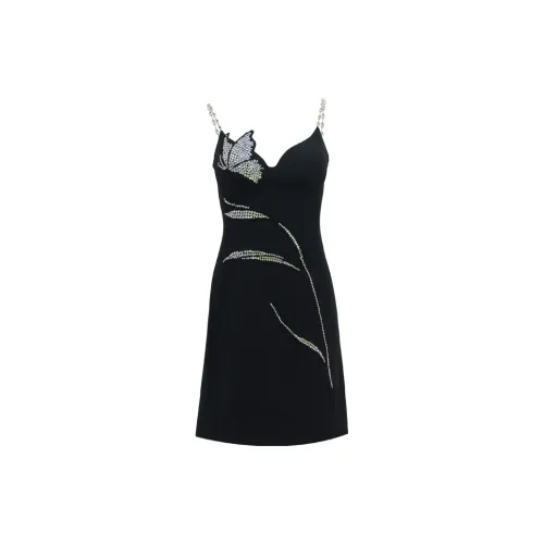 MIMI PLANGE Slip Dresses Women's Elegant Black