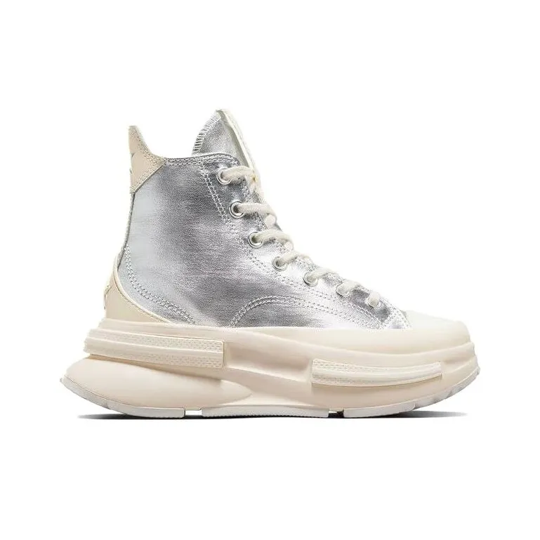 Converse Run Star Legacy CX Abrasion Resistant Height Increasing High Top Canvas Shoes Women's Silver White-1